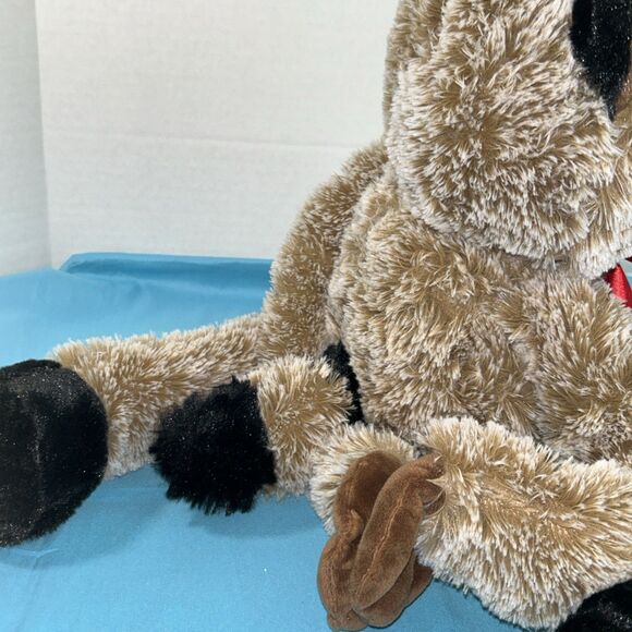 Walmart Lge Racoon Plush Hanging Stuffed Animal Brown Flexible Hugging RedRibbon - Picture 9 of 12